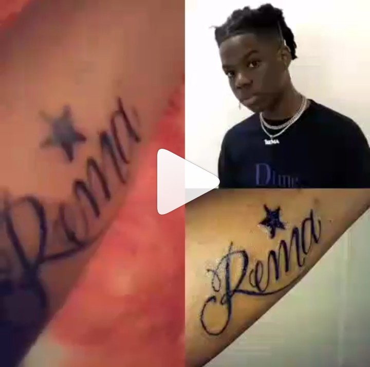 Nigerian Lady Tattooed Rema’s Name On Her Body 1