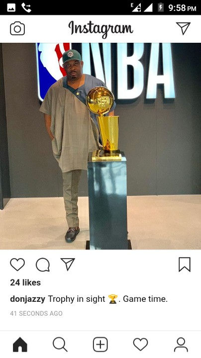 Don Jazzy Storms NBA Headquarters, Takes Pictures With Trophy 9