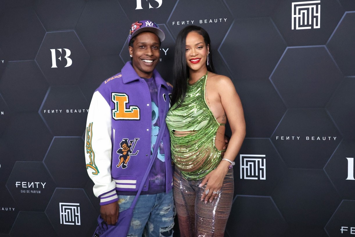 Pregnant Rihanna Shows Off Baby Bump In Sexy Shredded Green Top At Fenty Event || See Photos 2